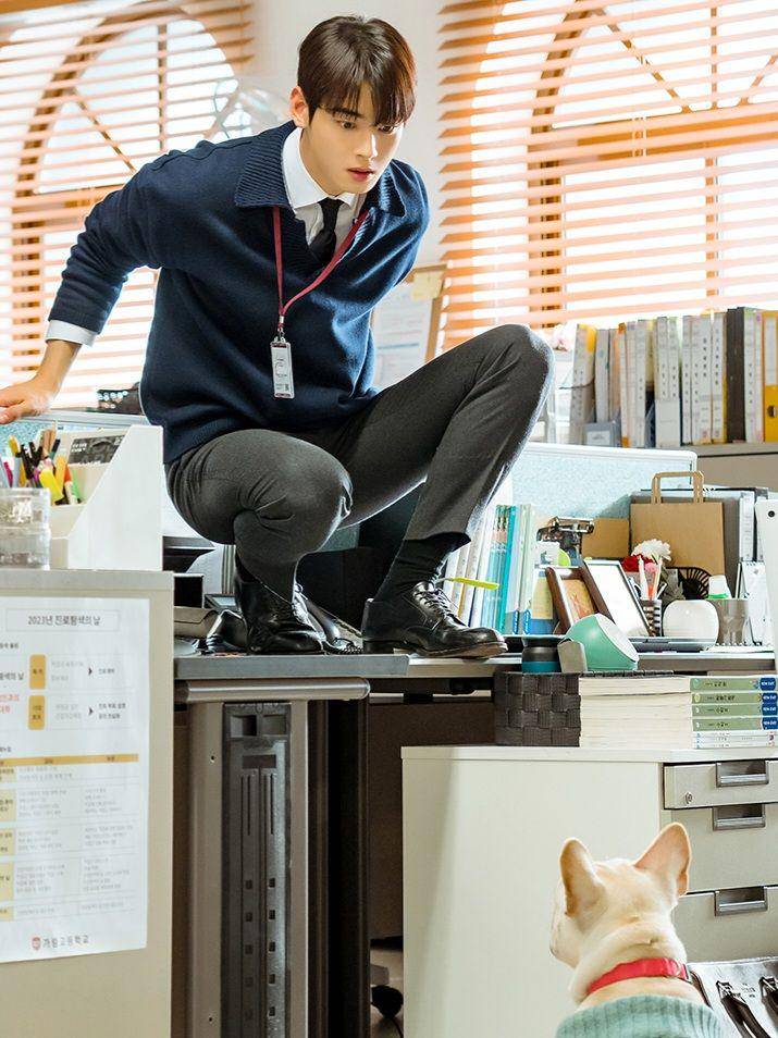 Potret saat Jin Seo Won ketakutan melihat anjing. (instagram/@mbcdrama_now)