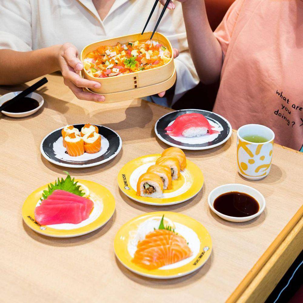 aneka sushi di Genki Sushi. (instagram.com/genkisushiindonesia)