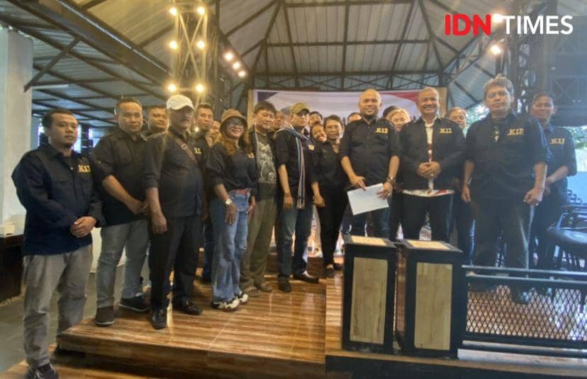 Relawan yang tergabung dalam Kebangkitan Indonesia Baru/KIB Sumut menggelar deklarasi (IDN Times/Indah Permata Sari)