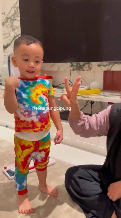 potret Rayyanza sudah bisa berhitung bahasa Inggris (instagram.com/tercipungcipung)