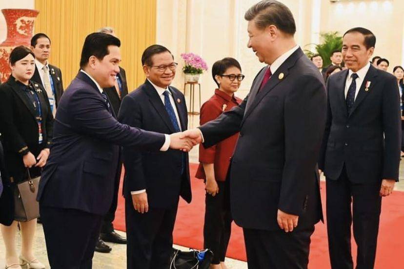 Menteri BUMN, Erick Thohir mendampingi Presiden Joko Widodo (Jokowi) bertemu dengan Presiden China, Xi Jinping. (Instagram @erickthohir)