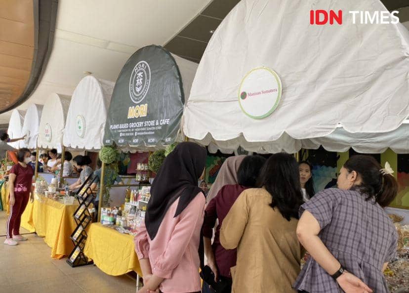 IVS dan VSI Sumut menggelar acara bertajuk Medan Vegan Festival di Riva Park, Deli Park (IDN Times/Indah Permata Sari)