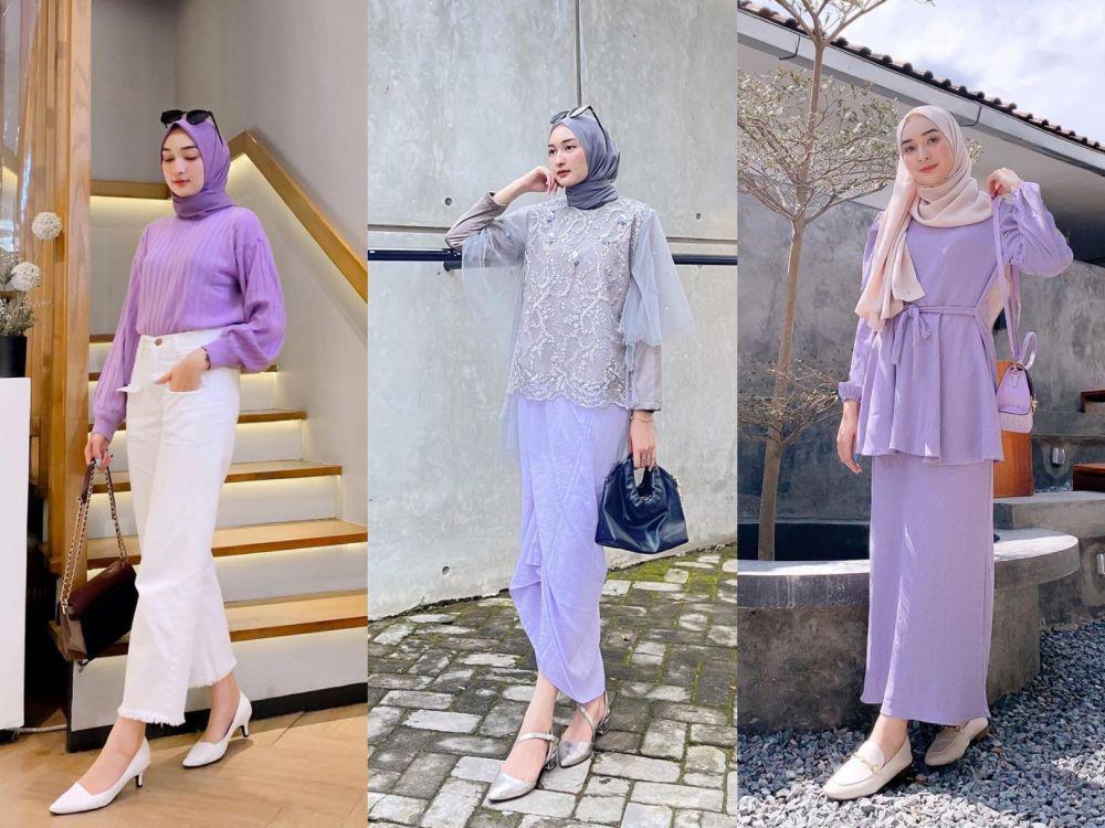 9 OOTD Nuansa Lilac ala Ingrid Yulika, Pas untuk Kondangan dan Hangout