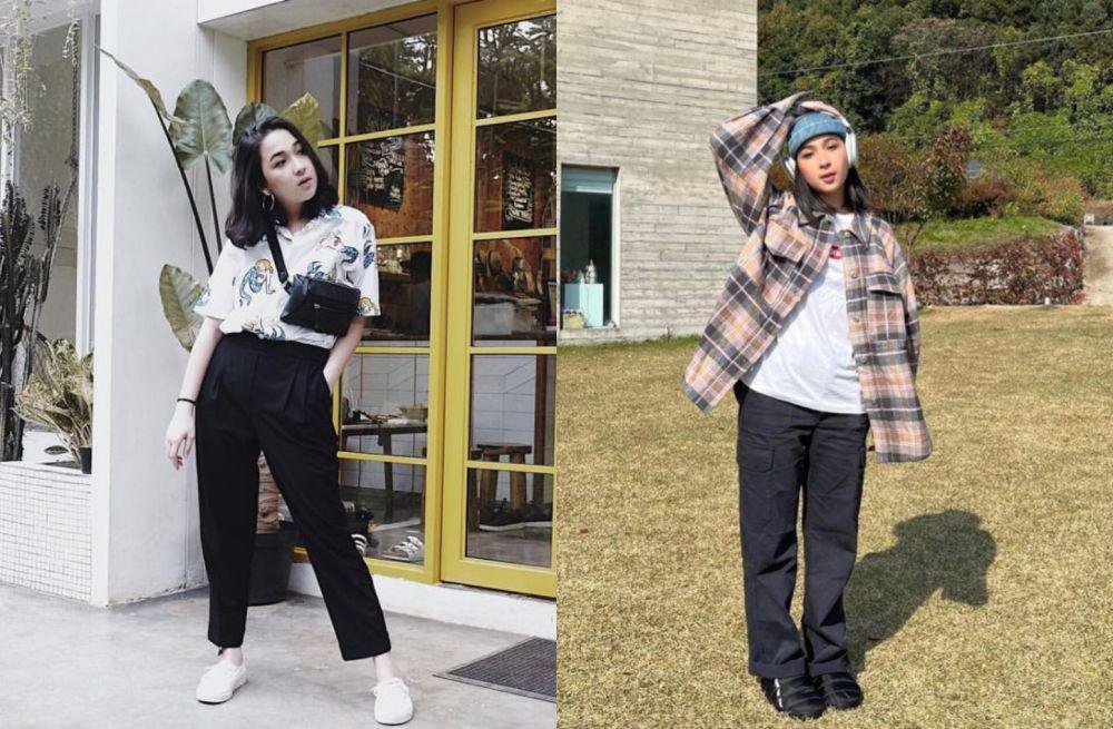 10 Gaya OOTD Pakai Long Pants Hitam ala Agatha Pricilla, Gak Boring!