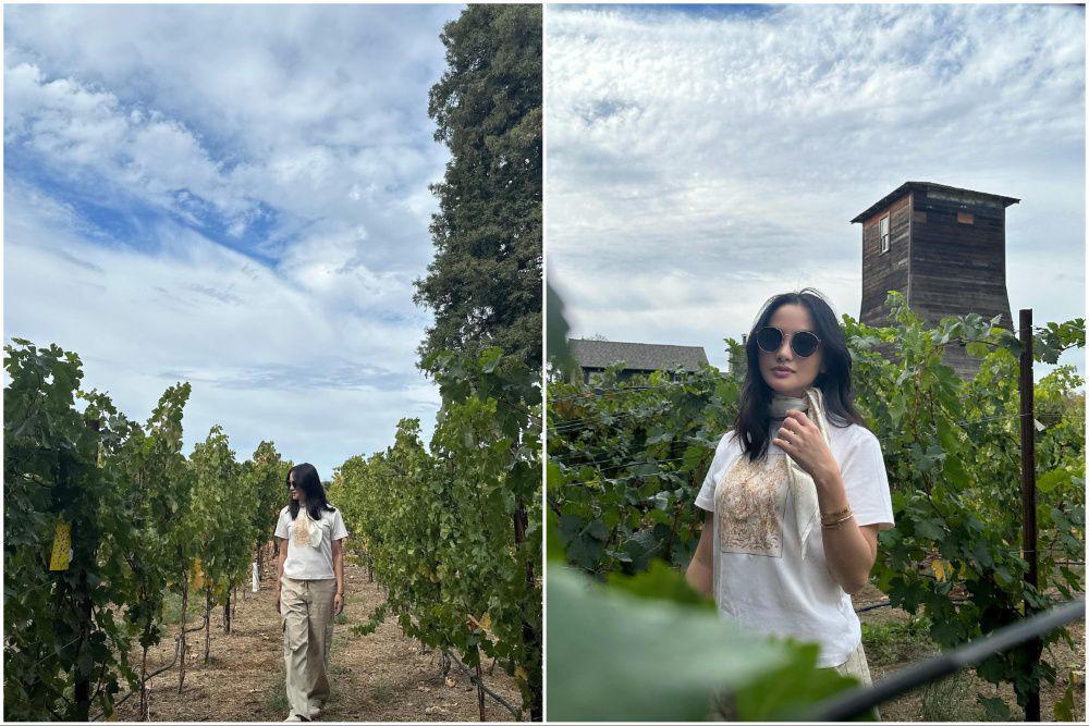 9 Potret Ririn Ekawati Main ke Kebun Anggur di Napa Valley California