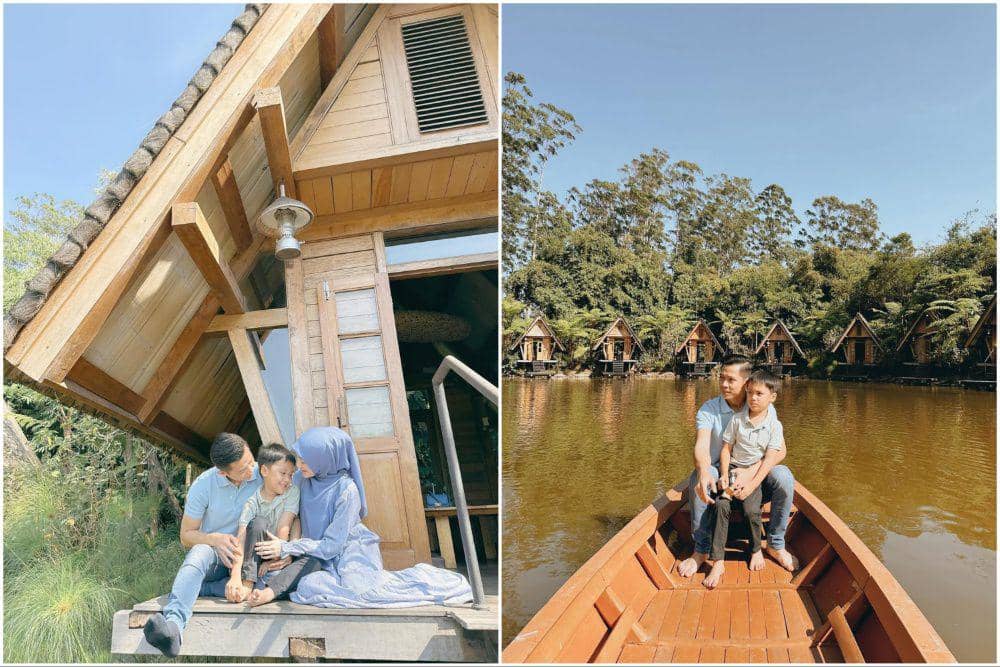 7 Potret Liburan Keluarga Larissa Chou di Dusun Bambu Lembang