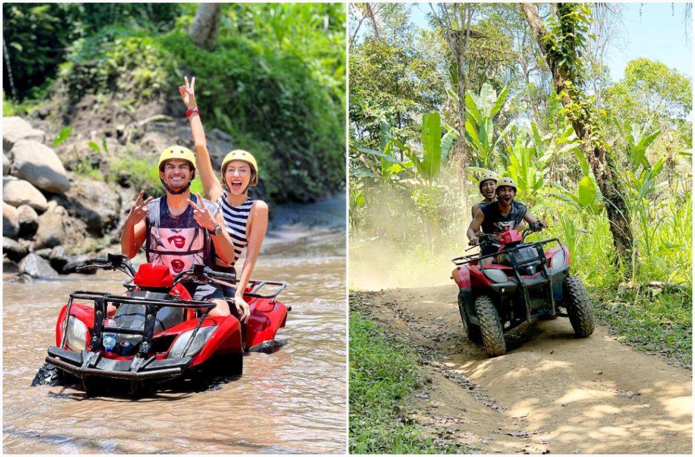 10 Potret Tyas Mirasih dan Tengku Tezi Naik ATV di Bali, Seru!