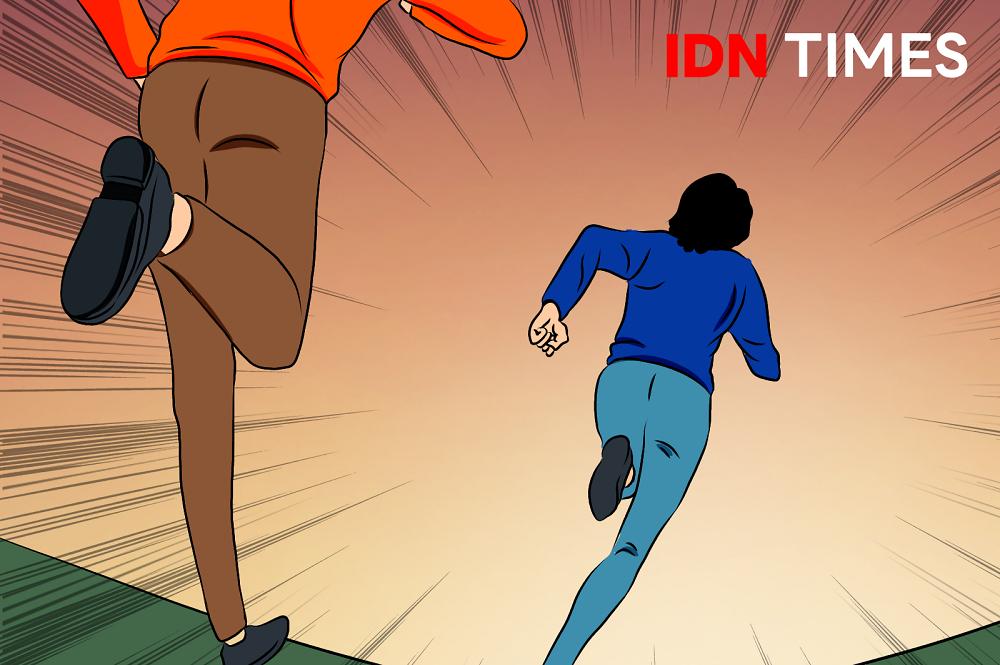 Ilustrasi kabur atau melarikan diri. (IDN Times/ Agung Sedana)