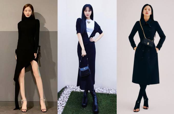 gaya Moon Ga Young dengan dress hitam  (instagram.com/m_kayoung)