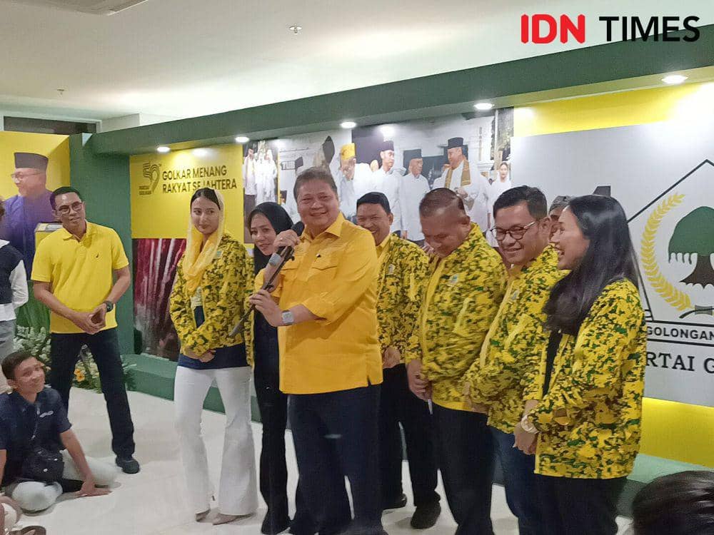 Airlangga Hartarto di Rapimnas Partai Golkar (IDN Times/Rachma Syifa Faiza Rachel)