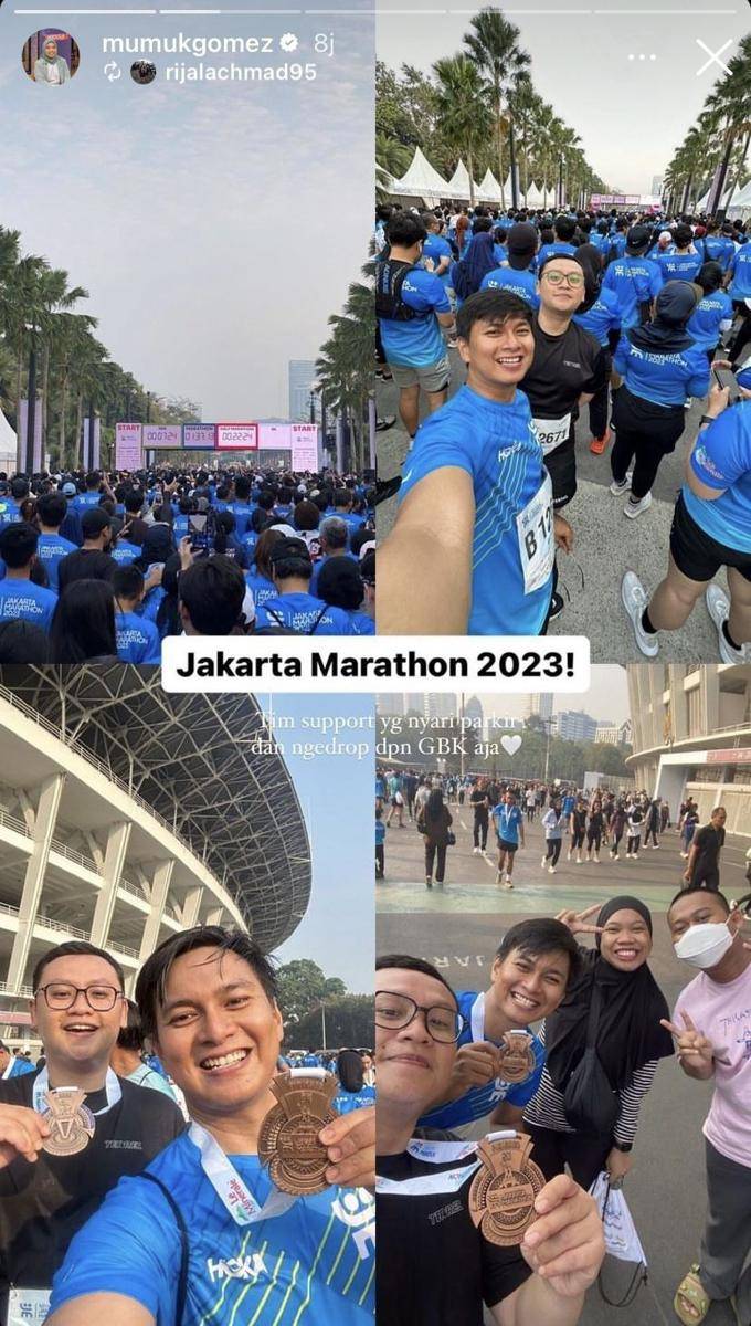 potret artis meriahkan event Jakarta Marathon 2023 (Instagram.com/mumukgomez)