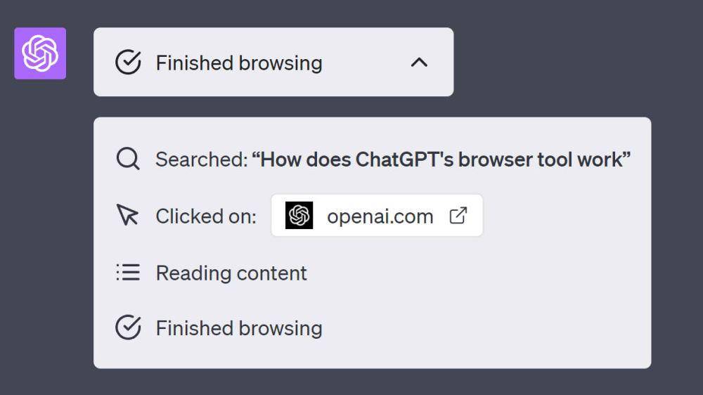 Browse with Bing di ChatGPT (dok. OpenAI)