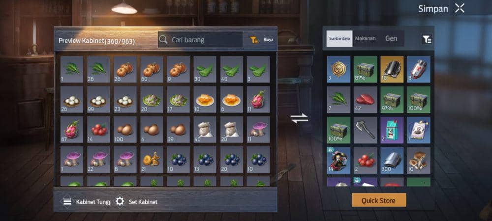 bahan masakan Undawn (dok. Tencent Games/Undawn)