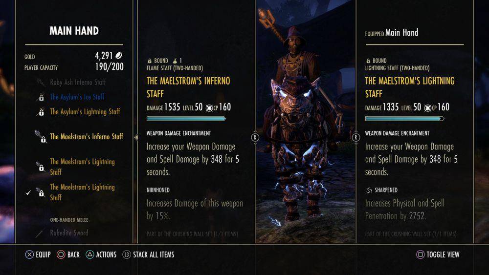 Inferno Staff Sharpened di Elder Scrolls Online (dok. ZeniMax Online Studios)