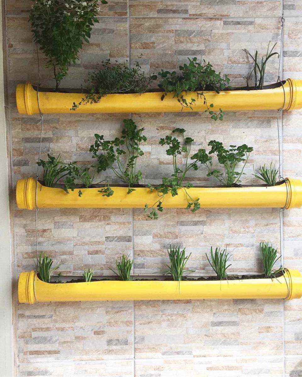 ilustrasi vertical garden dari pipa PVC (tuacasa.com.br/Katharina Barkmeyer)