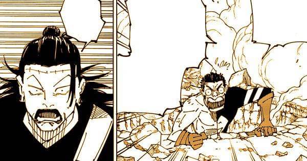 Reaksi Kenjaku saat melihat Fumihiko baik-baik saja ( Dok. Shueisha / Jujutsu Kaisen )