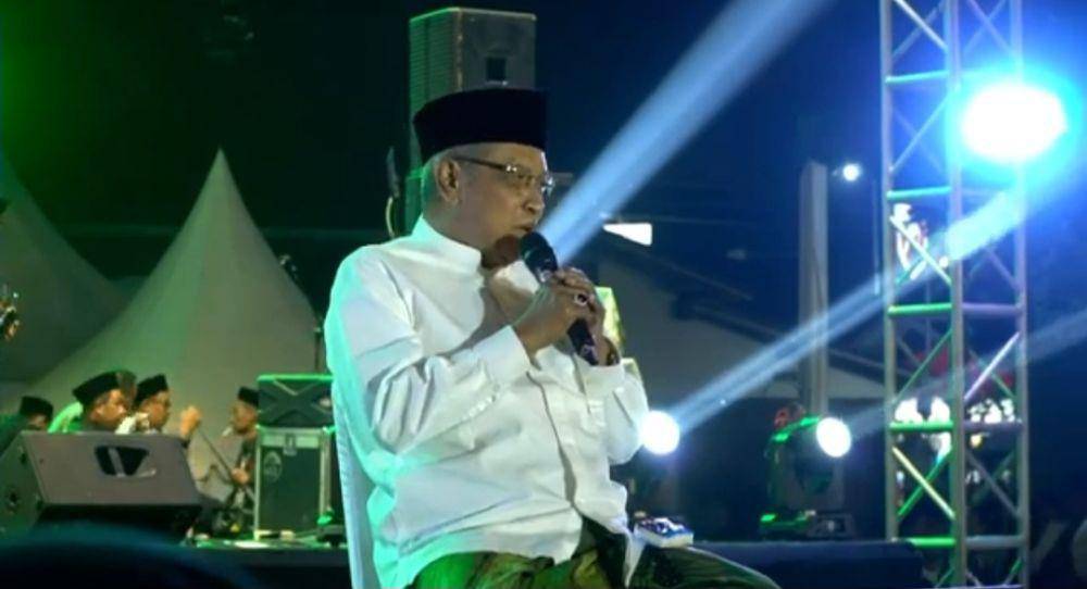 Mantan Ketua PBNU, Said Aqil Siradj ketika berbicara di hari santri pada 23 Oktobet 2023. (Tangkapan layar YouTube Muhaimin Iskandar)