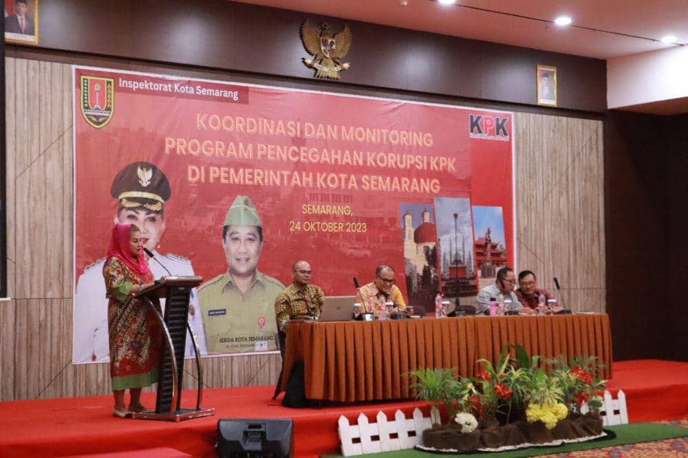 Kegiatan Koordinasi dan Monitoring Program Pencegahan Korupsi KPK di Lingkungan Pemkot Semarang di Semarang, Selasa (24/10/2023). (Dok. Pemkot Semarang)