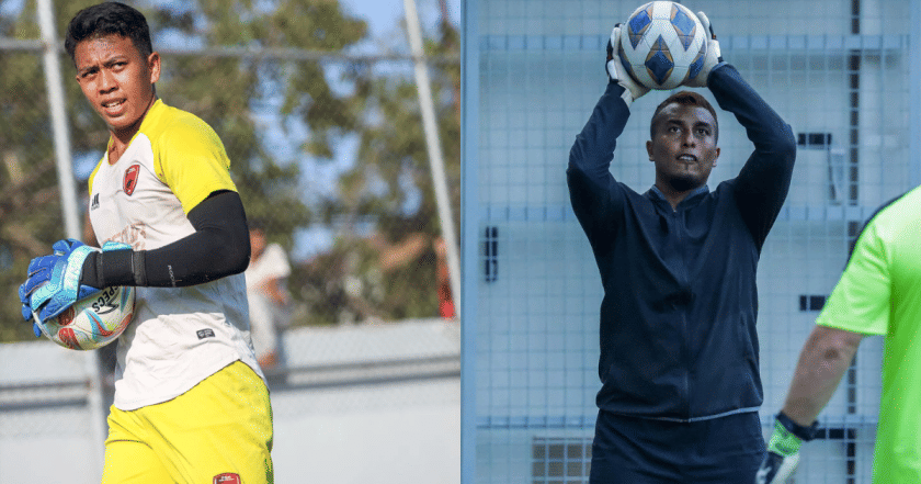 Kiper PSM Makassar, Muhammad Ardiansyah - Kiper Hougang United, Zaiful Nizam (Kolase Berbagai Sumber)