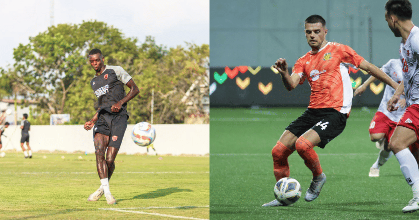 Penyerang PSM Makassar, Adilson da Silva - Penyerang Hougang United, Djordje Maksimovic (Kolase Berbagai Sumber)