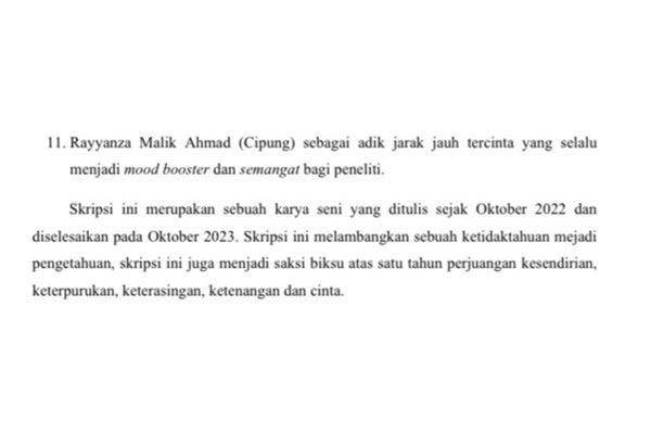 mahasiswa tulis nama Cipung di skripsi (tiktok.com/@_thoriqfh)
