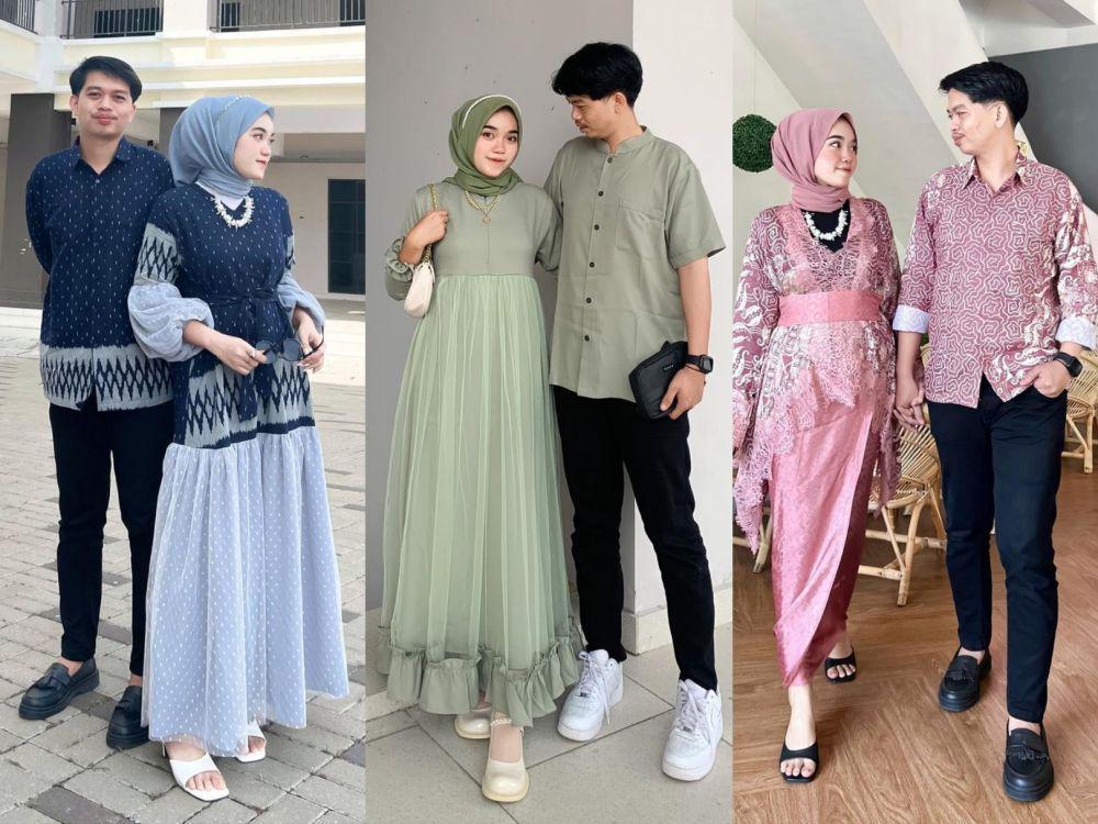 10 Ide OOTD Kondangan Couple ala Deah Putri Aletha, Serasi Banget!
