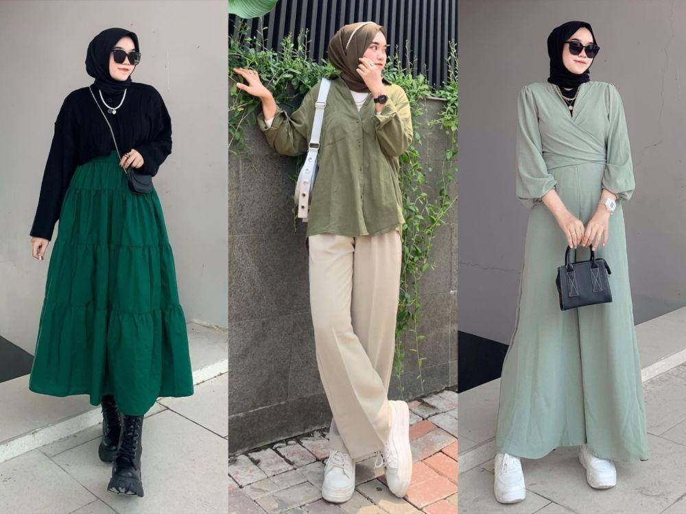 9 Inspirasi Pakai Outfit Hijau ala Deah Putri Aletha yang Super Chic!
