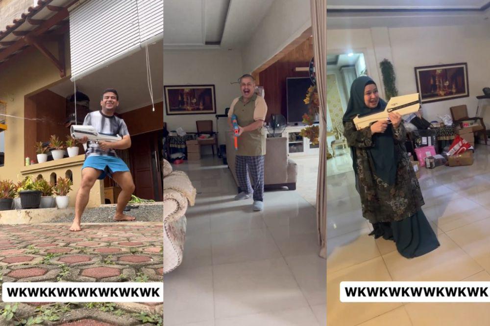 7 Momen Fadil Jaidi dan Pak Muh Main Tembak-tembakan, Mama Ida Ikutan!