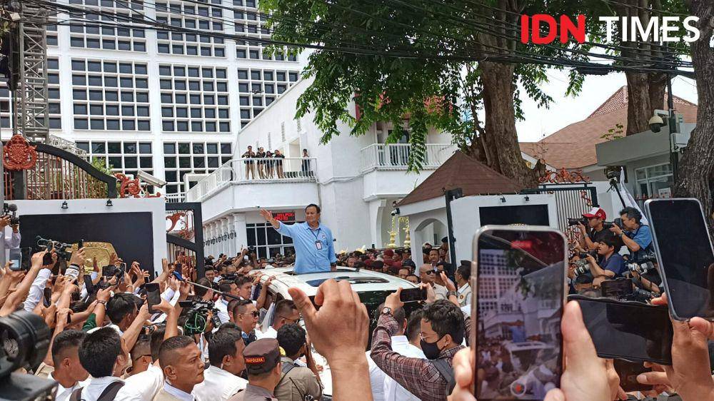 Prabowo Subianto di KPU (IDN Times/Rachma Syifa Faiza Rachel)