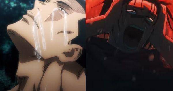 Reaksi Todo dan Choso saat membayangkan Yuji di masa lalu mereka ( Dok. Mappa / Jujutsu Kaisen 1 & 2 )