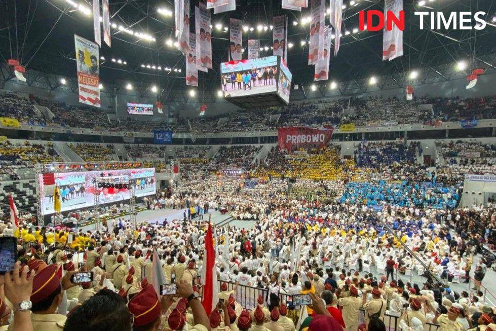 Suasana Indonesia Arena GBK jelang pendaftaran Prabowo-Gibran ke KPU pada Rabu (25/10/2023). (IDN Times/Irfan Fathurohman)