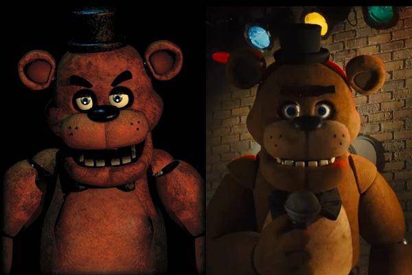 perbandingan animatronik Five Nights at Freddy's (dok. ScottGames | dok. Universal Pictures)