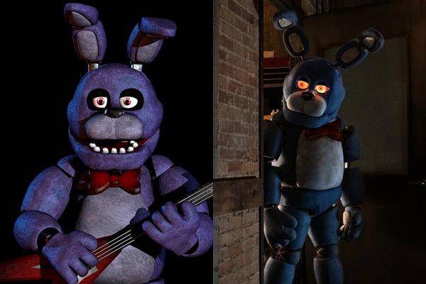 perbandingan animatronik Five Nights at Freddy's (dok. ScottGames | dok. Universal Pictures)