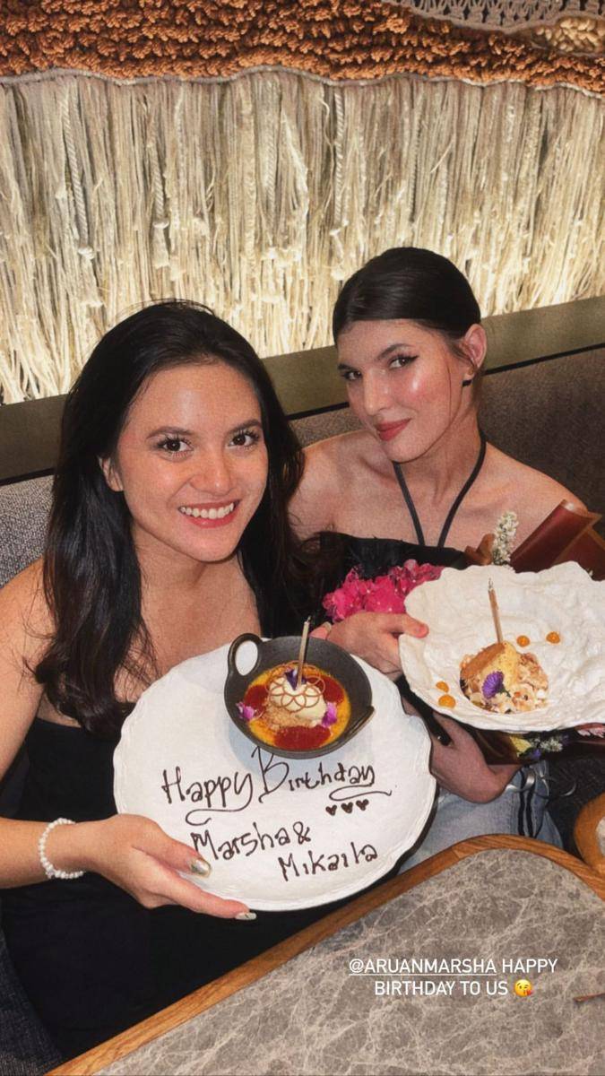 momen ulang tahun ke-27 Marsha Aruan (instagram.com/mikailapatritz)
