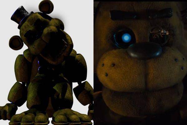 perbandingan animatronik Five Nights at Freddy's (dok. ScottGames | dok. Universal Pictures)
