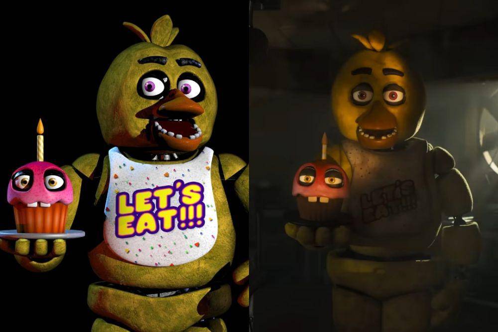 perbandingan animatronik Five Nights at Freddy's (dok. ScottGames | dok. Universal Pictures)
