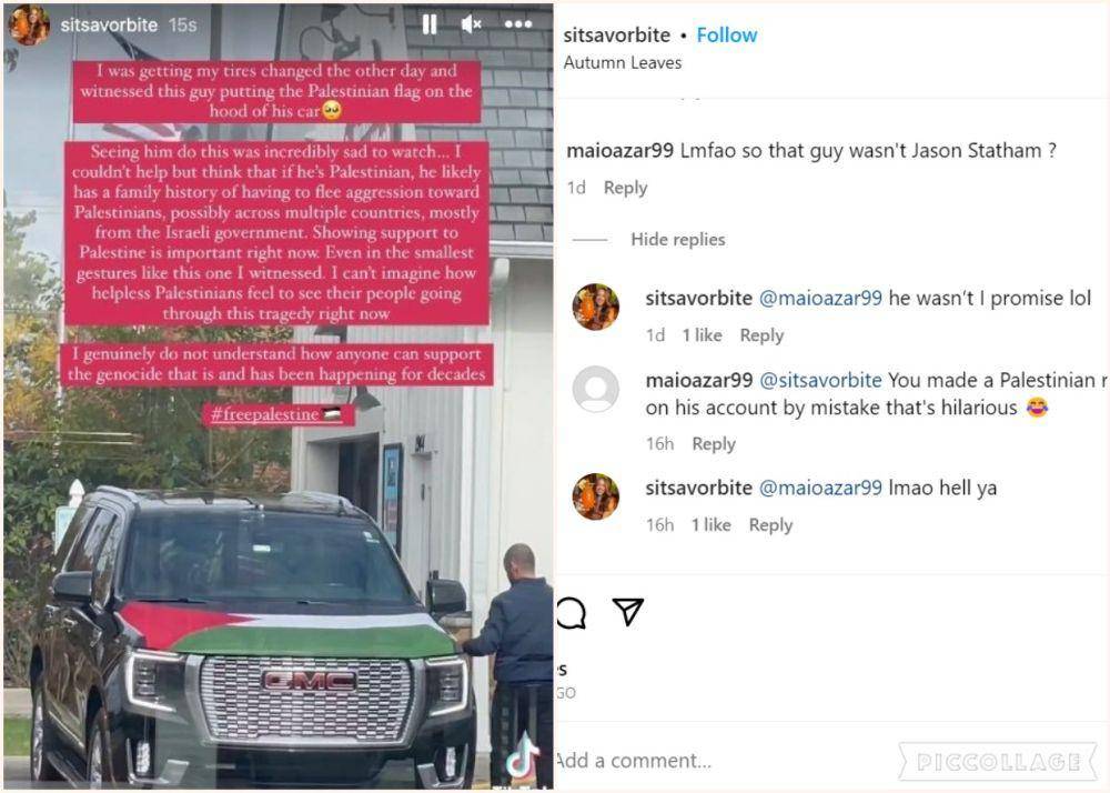 cek fakta Jason Statham tunjukkan dukungan untuk Palestina (instagram.com/sitsavorbite)