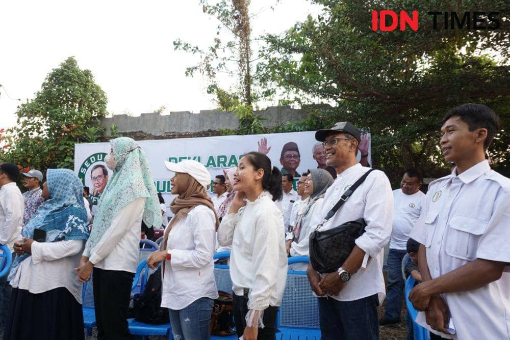 Deklarasi Sedulur Mahfud MD di Sekretariat Sedulur Mahfud MD di Jalan Kaliurang Km 11, Pedak, Sinduharjo, Ngaglik, Kamis (26/10/2023). (IDN Times/Herlambang Jati Kusumo)