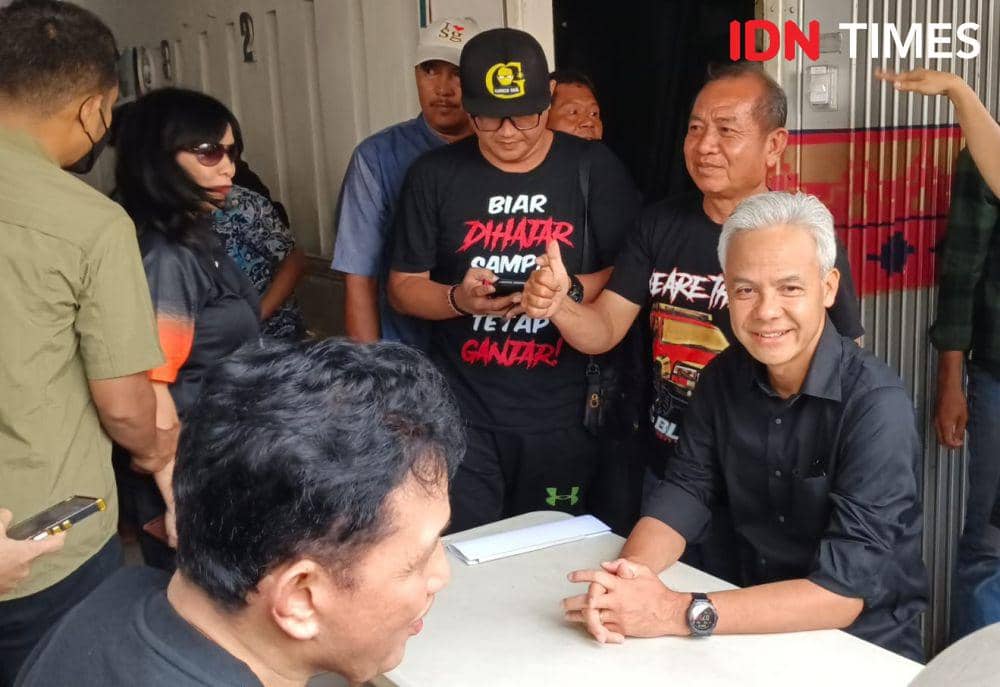 Safari politik Bacapres Ganjar Pranowo di Lampung, Kamis (26/10/2023). (IDN Times/Tama Yudha Wiguna).