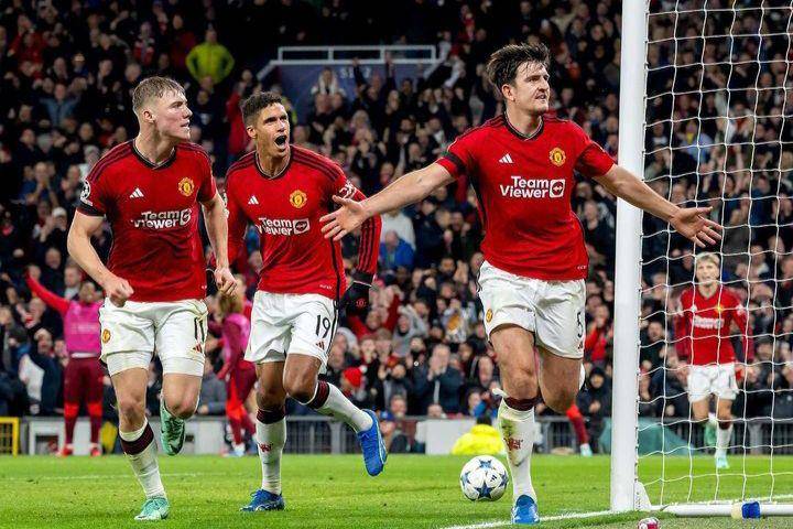 Harry Maguire sukses mencetak gol ke gawang FC Copenhagen di Liga Champions Eropa 2023/2024. (instagram.com/harrymaguire93)