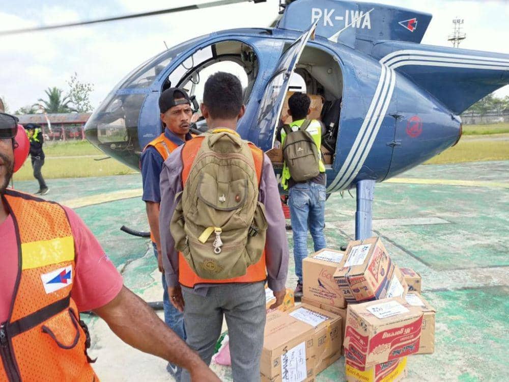 Upaya pendistribusian bantuan berupa makanan ke wilayah terdampak bencana kekeringan ekstrem di Kabupaten Yahukimo, Papua Pegunungan. (IDN Times/Istimewa)