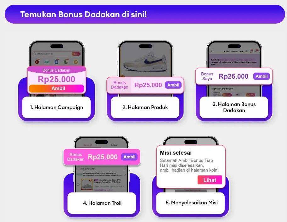Cara mendapatkan Bonus Dadakan Lazada (lazada.co.id)
