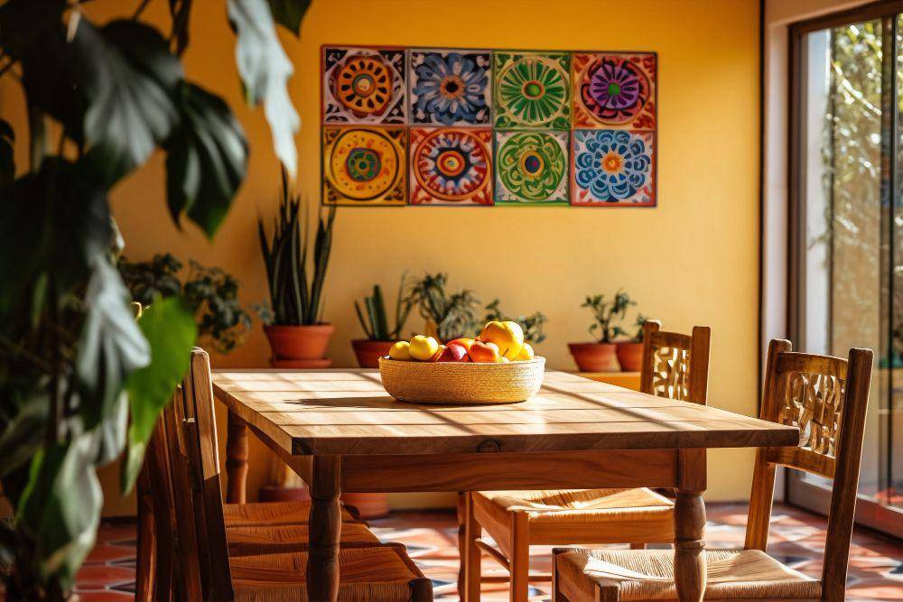 ilustrasi desain ruang makan bohemian (freepik.com/freepik)