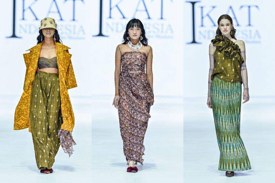 Koleksi IKAT Indonesia di JFW 2024 (publicity.gettyimages.com)