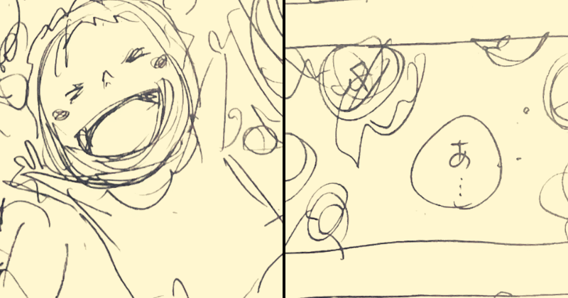 Sketsa bayi Shanks (kiri) dan kelompok Roger (kanan) di volume 4000000000. (Dok. Shueisha)