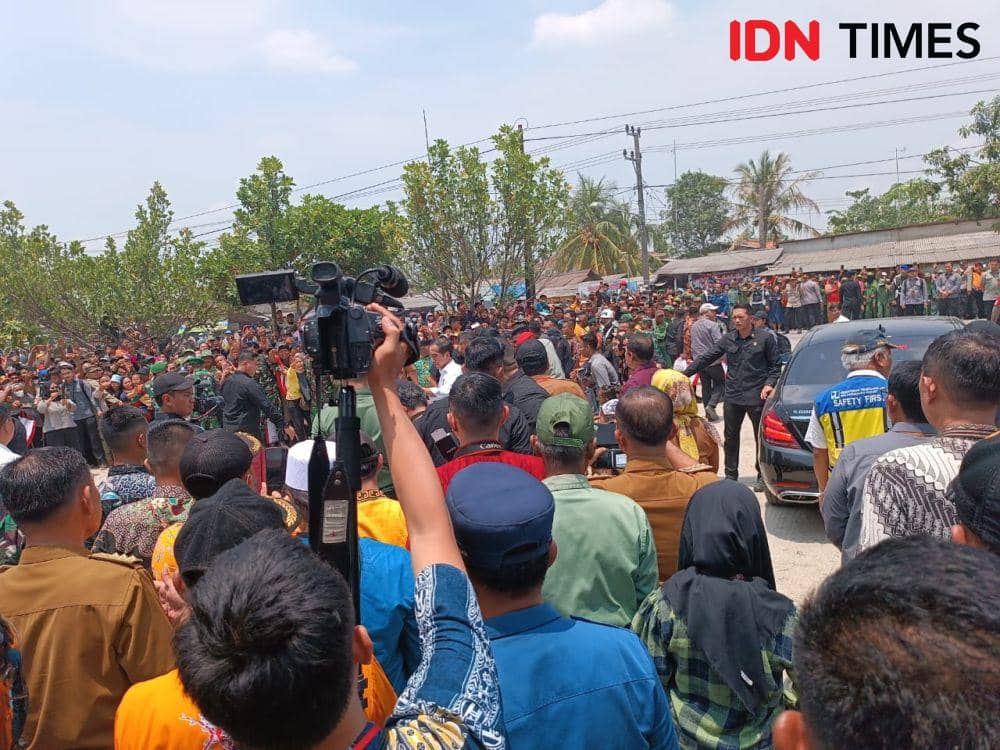 Kunjungan Presiden RI Jokowi di Pasar Baru Rumbia, Lampung Tengah, Kamis (27/10/2023). (IDN Times/Tama Yudha Wiguna).