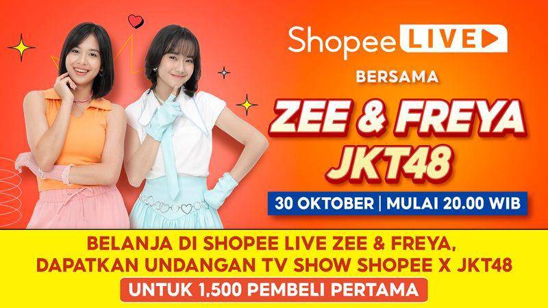 Shopee Live bareng Zee dan Freya JKT48 (Sumber: istimewa)