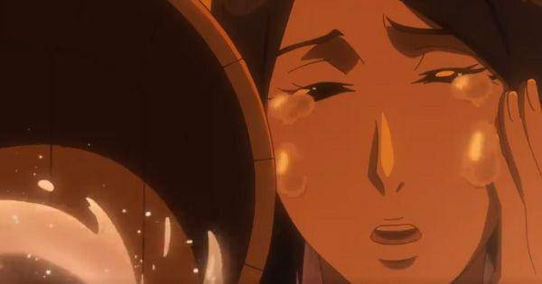 Tokie terus menangis saat mengisi air (Dok. Pierrot / Bleach: Thousand-Year Blood War )