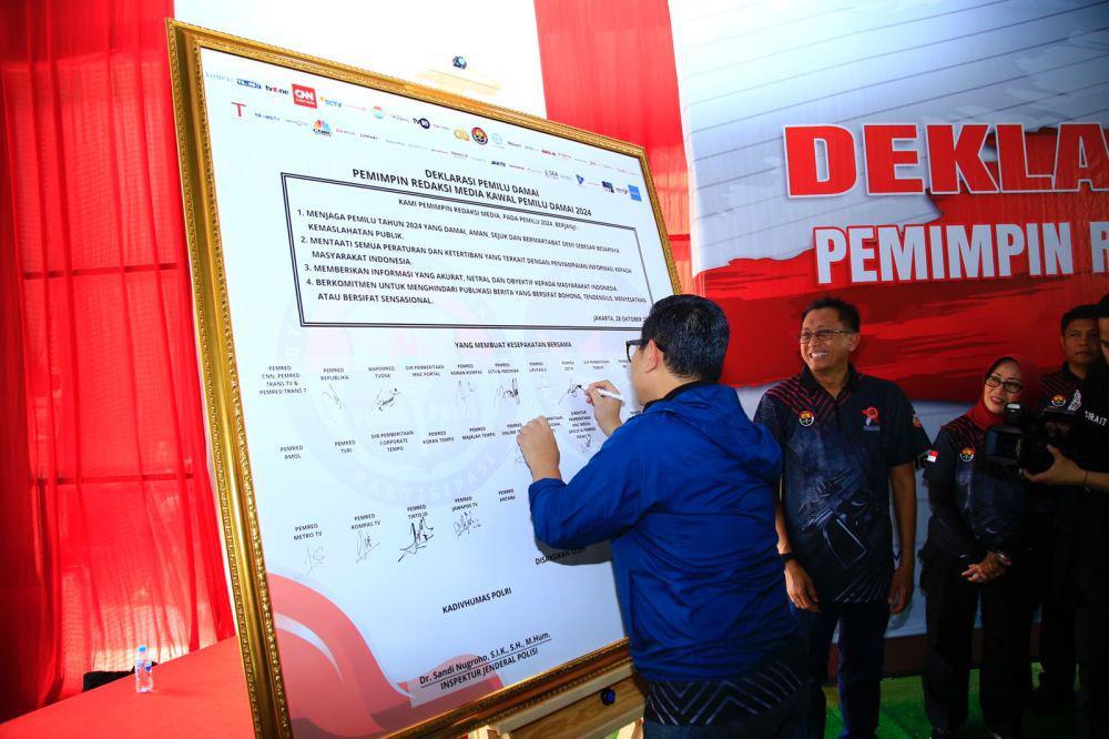 Pesta Demokrasi, Dewan Pers-Media-Polri Deklarasi Pemilu Damai 2024