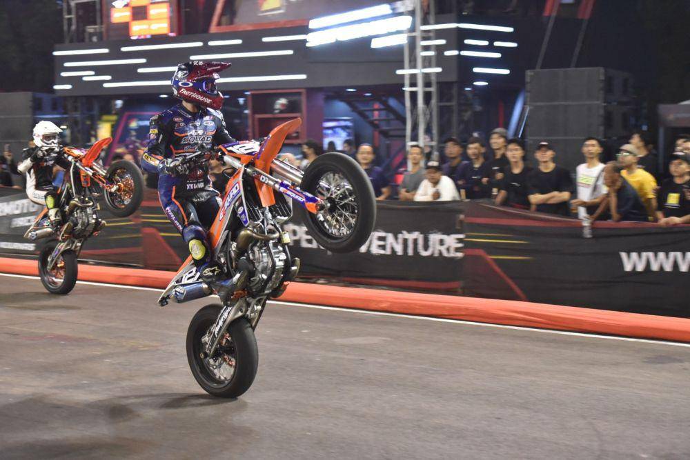 Aksi Farudilla Adam di SuperAdventure International Supermoto Race Seri Kejurnas 2023. (Dok. Istimewa).
